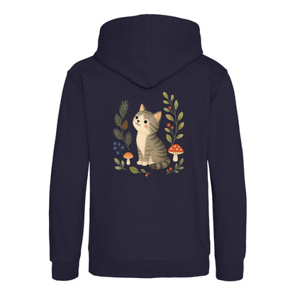Kitten in the Pines Kids' Hoodie - Once Upon a Woodland French Navy colour variant image