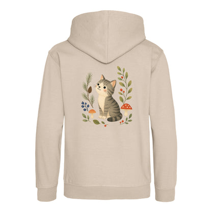 Kitten in the Pines Kids' Hoodie - Once Upon a Woodland Natural Stone colour variant image