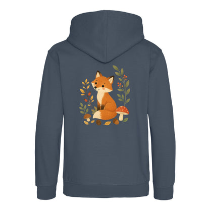 Fox Among the Toadstools Kids' Hoodie - Once Upon a Woodland Airforce Blue colour variant image
