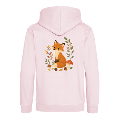 Fox Among the Toadstools Kids' Hoodie - Once Upon a Woodland Baby Pink colour variant image