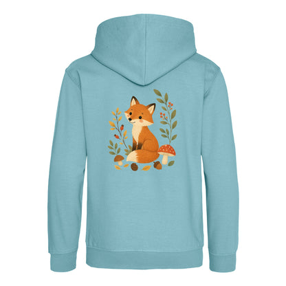 Fox Among the Toadstools Kids' Hoodie - Once Upon a Woodland Seafoam colour variant image
