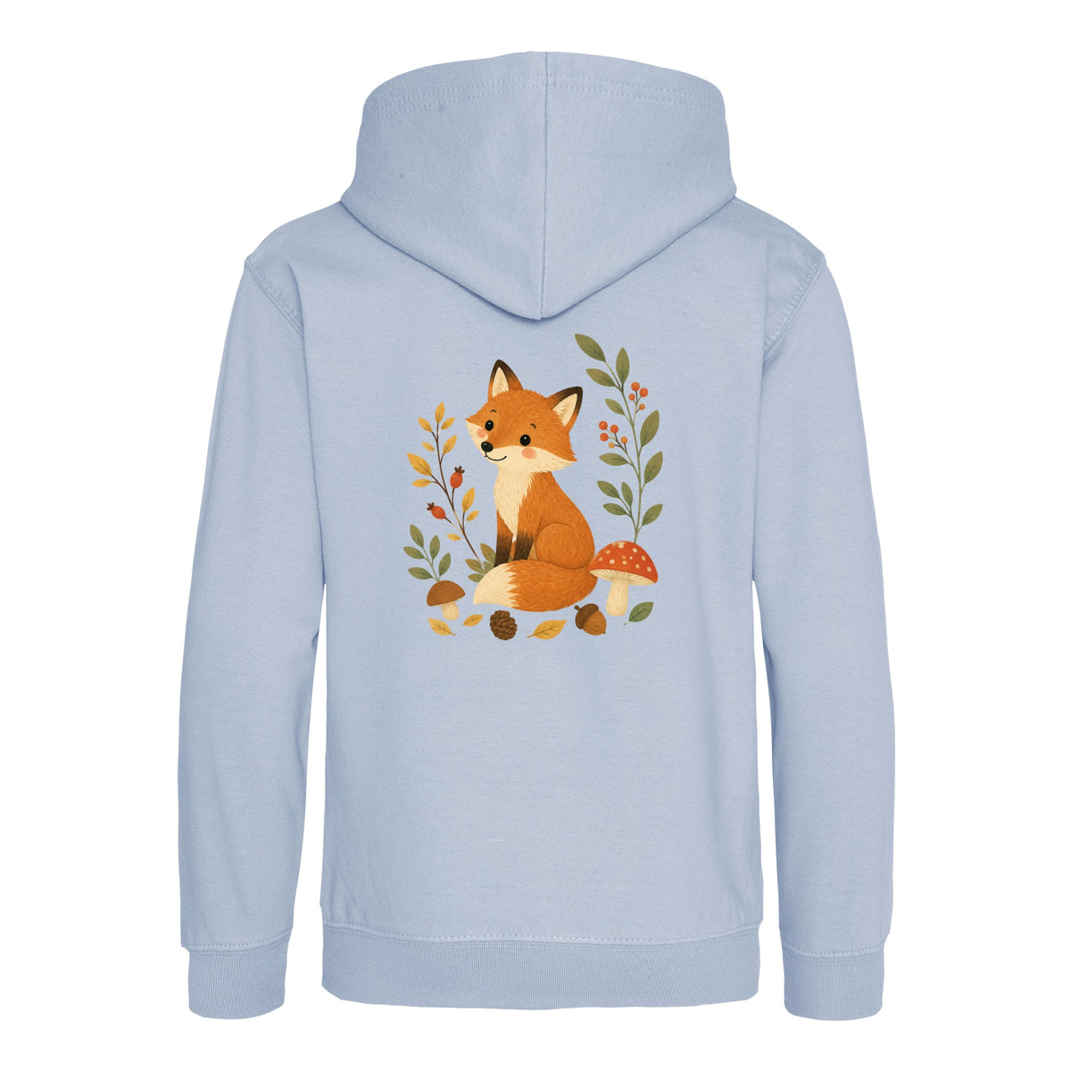 Fox Among the Toadstools Kids' Hoodie - Once Upon a Woodland Sky Blue colour variant image