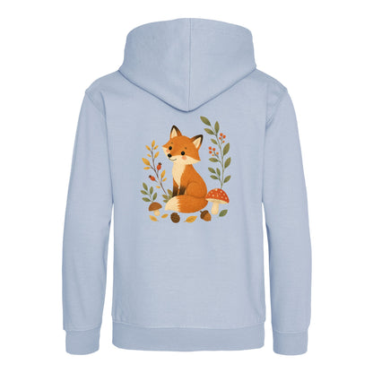 Fox Among the Toadstools Kids' Hoodie - Once Upon a Woodland Sky Blue colour variant image