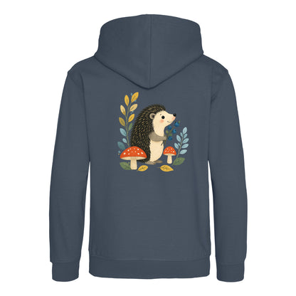 Hedgehog's Berry Harvest Kids' Hoodie - Once Upon a Woodland Airforce Blue colour variant image