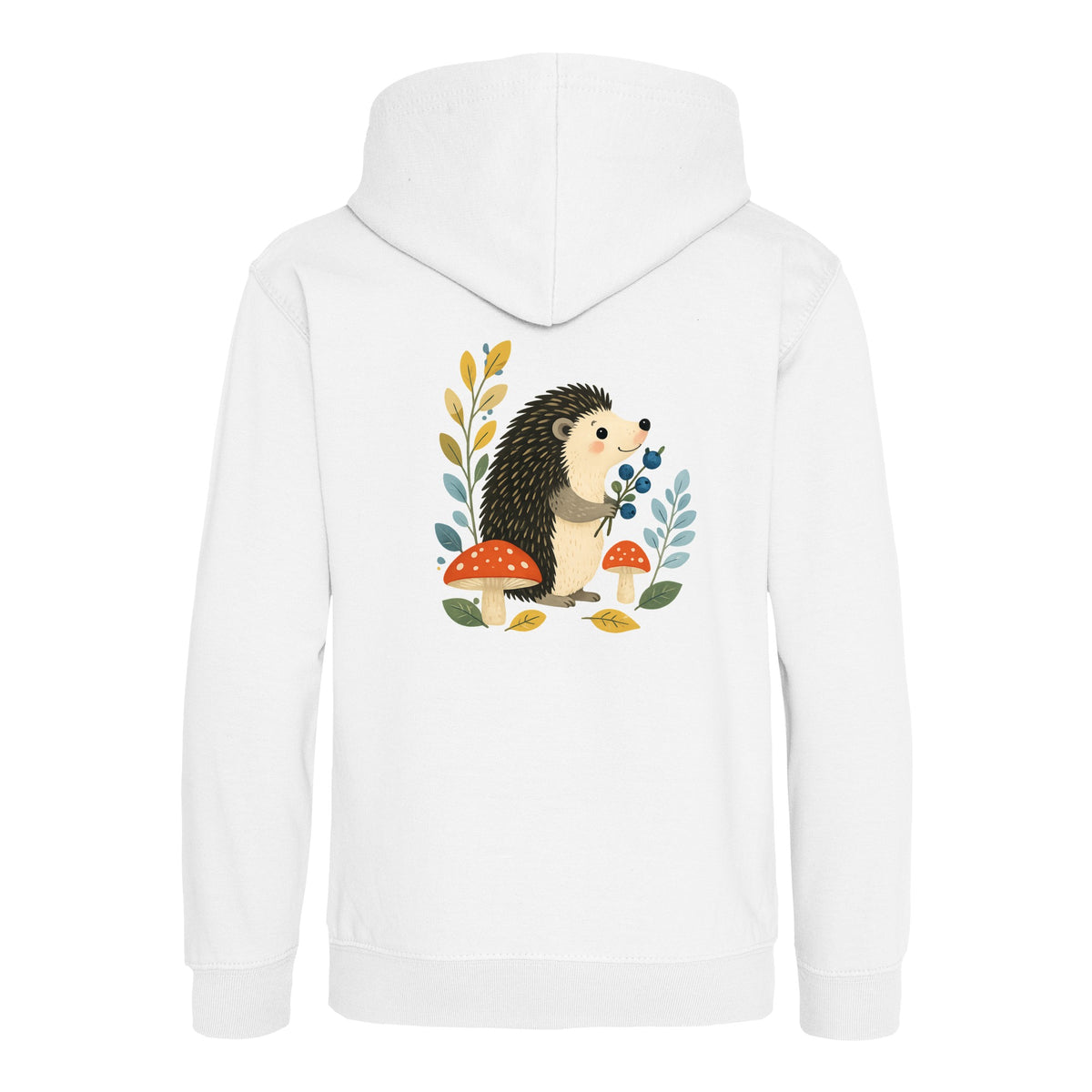 Hedgehog's Berry Harvest Kids' Hoodie - Once Upon a Woodland Arctic White colour variant image