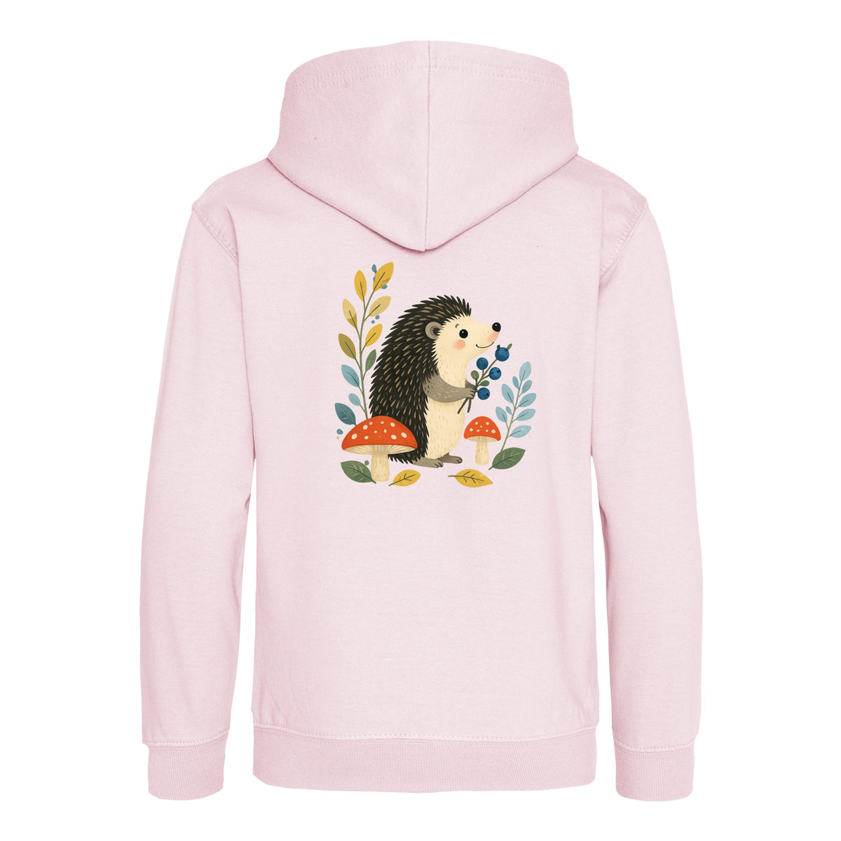 Hedgehog's Berry Harvest Kids' Hoodie - Once Upon a Woodland Baby Pink colour variant image