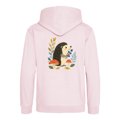 Hedgehog's Berry Harvest Kids' Hoodie - Once Upon a Woodland Baby Pink colour variant image