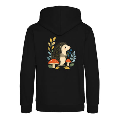 Hedgehog's Berry Harvest Kids' Hoodie - Once Upon a Woodland Deep Black colour variant image