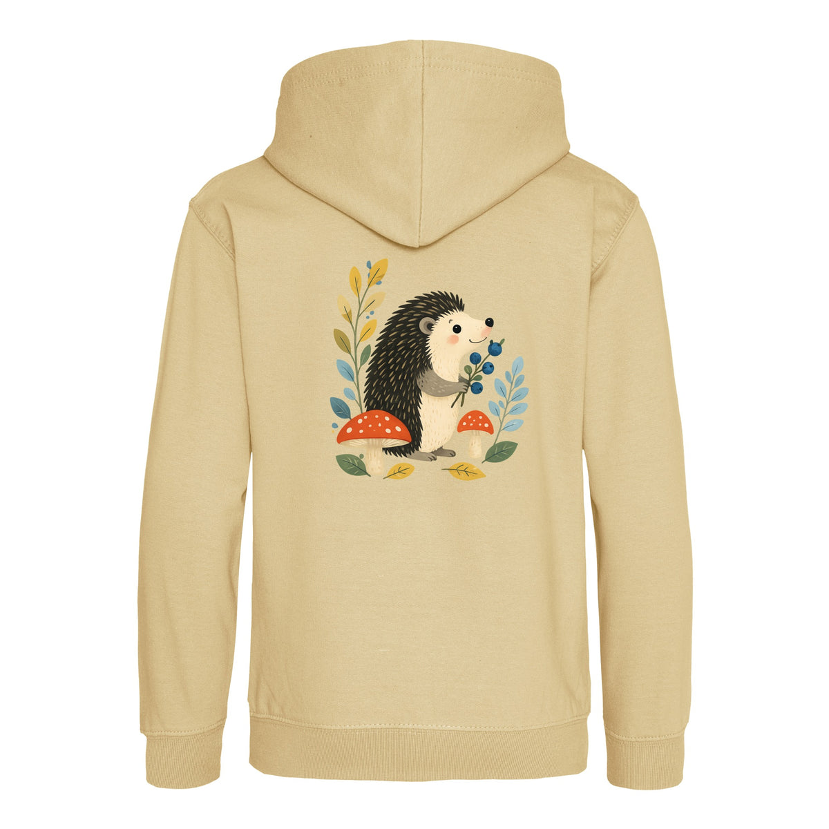 Hedgehog's Berry Harvest Kids' Hoodie - Once Upon a Woodland Desert Sand colour variant image