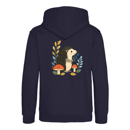 Hedgehog's Berry Harvest Kids' Hoodie - Once Upon a Woodland French Navy colour variant image