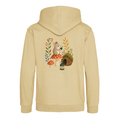 Mouse at Mushroom Cottage Kids' Hoodie - Once Upon a Woodland Desert Sand colour variant image