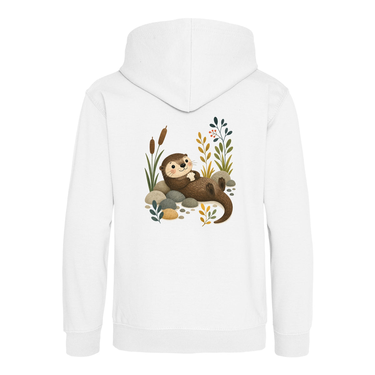 Otter by the Reeds Kids' Hoodie - Once Upon a Woodland Arctic White colour variant image