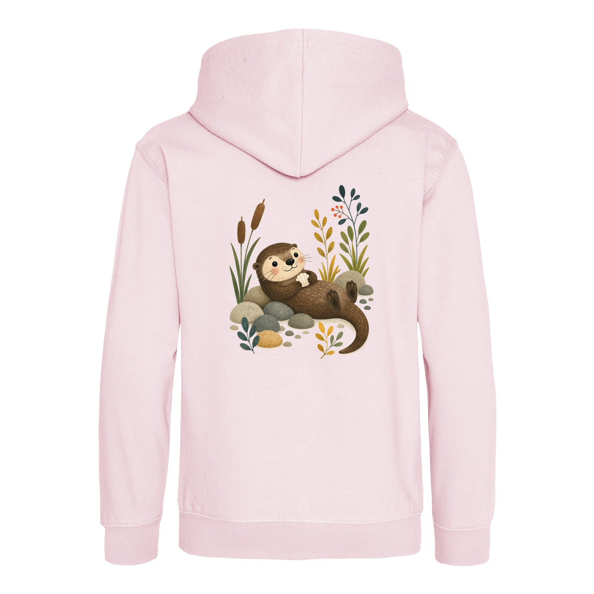 Otter by the Reeds Kids' Hoodie - Once Upon a Woodland Baby Pink colour variant image