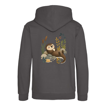 Otter by the Reeds Kids' Hoodie - Once Upon a Woodland Charcoal colour variant image