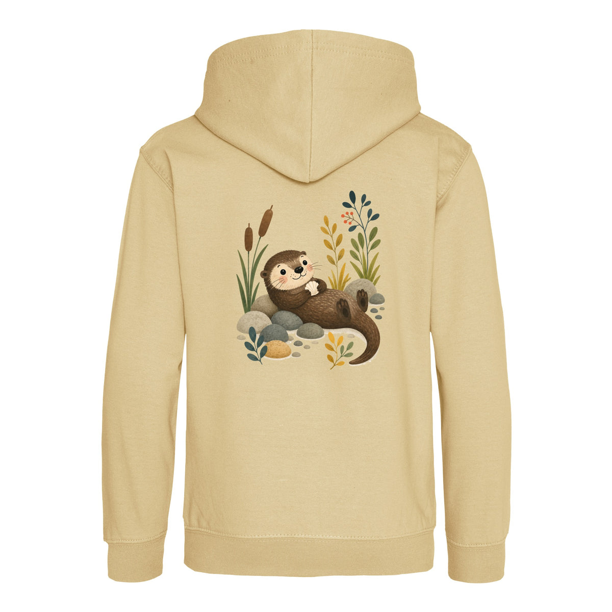 Otter by the Reeds Kids' Hoodie - Once Upon a Woodland Desert Sand colour variant image