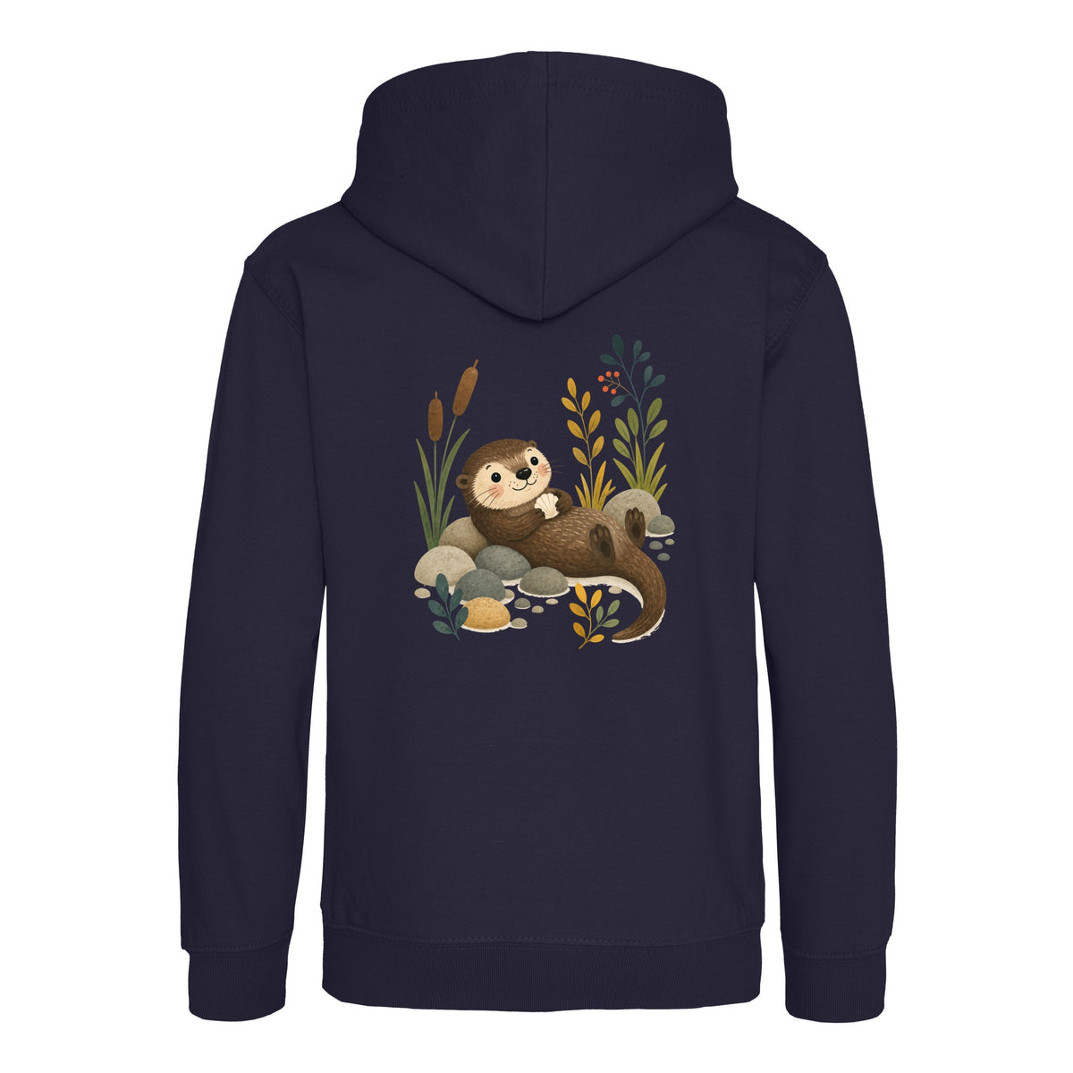 Otter by the Reeds Kids' Hoodie - Once Upon a Woodland French Navy colour variant image