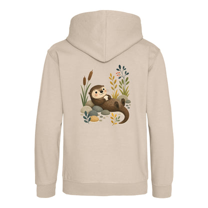 Otter by the Reeds Kids' Hoodie - Once Upon a Woodland Natural Stone colour variant image