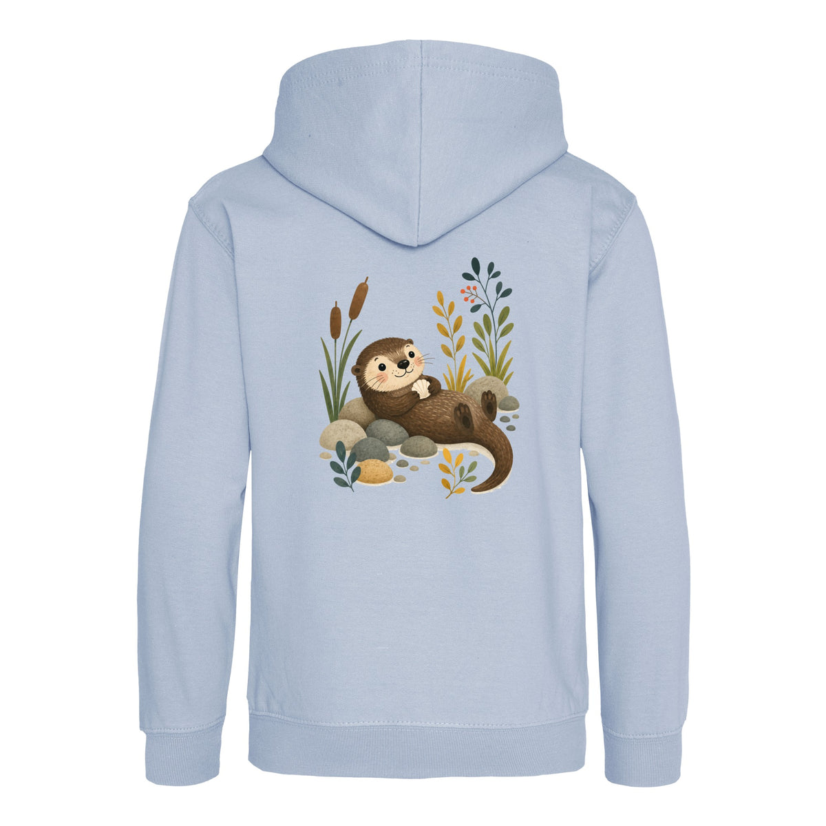 Otter by the Reeds Kids' Hoodie - Once Upon a Woodland Sky Blue colour variant image