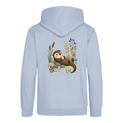 Otter by the Reeds Kids' Hoodie - Once Upon a Woodland Sky Blue colour variant image