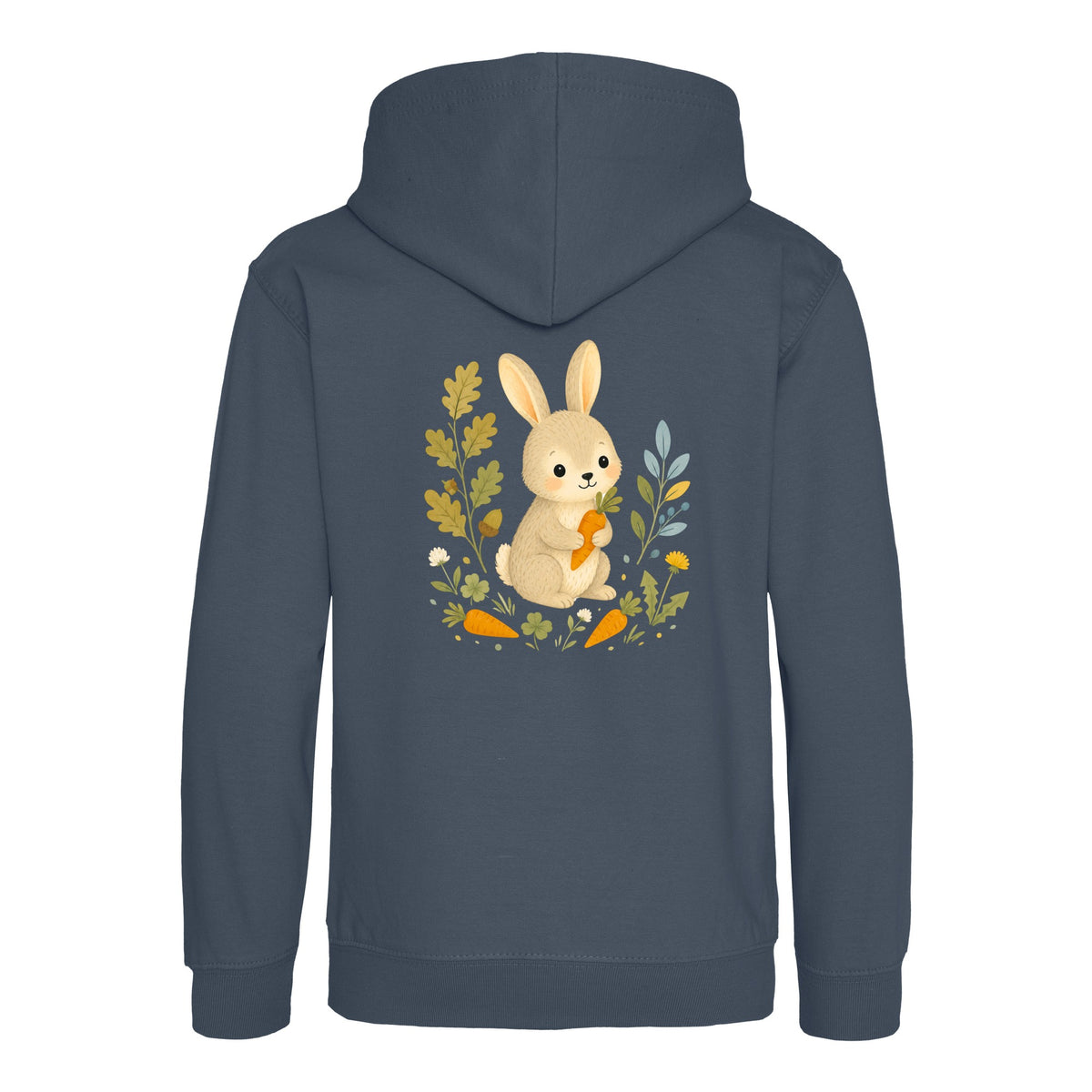 Rabbit's Carrot Patch Kids' Hoodie - Once Upon a Woodland Airforce Blue colour variant image