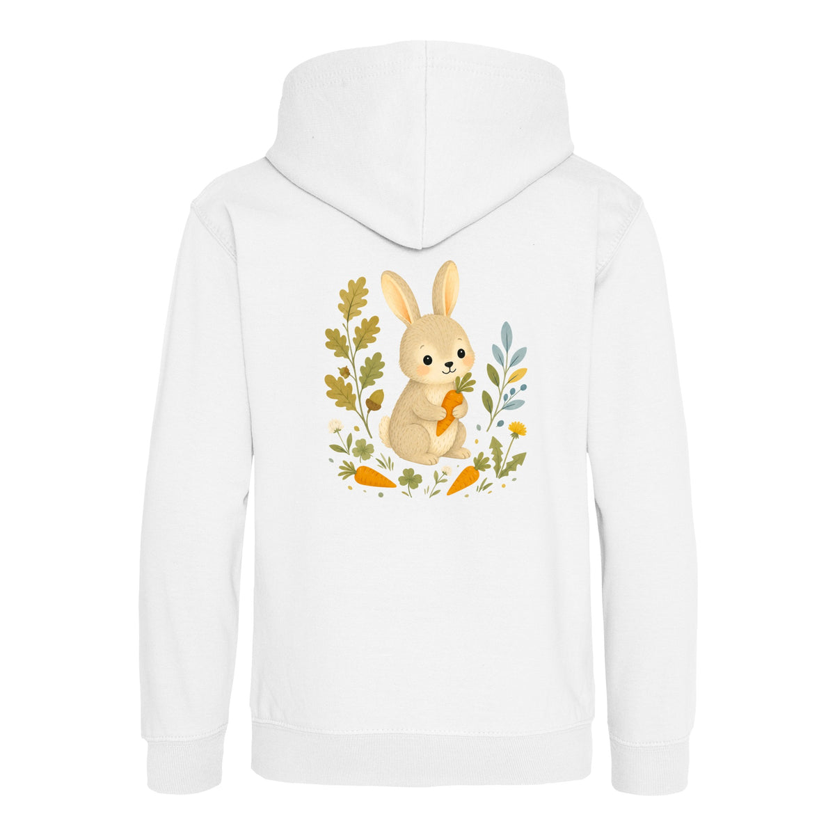 Rabbit's Carrot Patch Kids' Hoodie - Once Upon a Woodland Arctic White colour variant image
