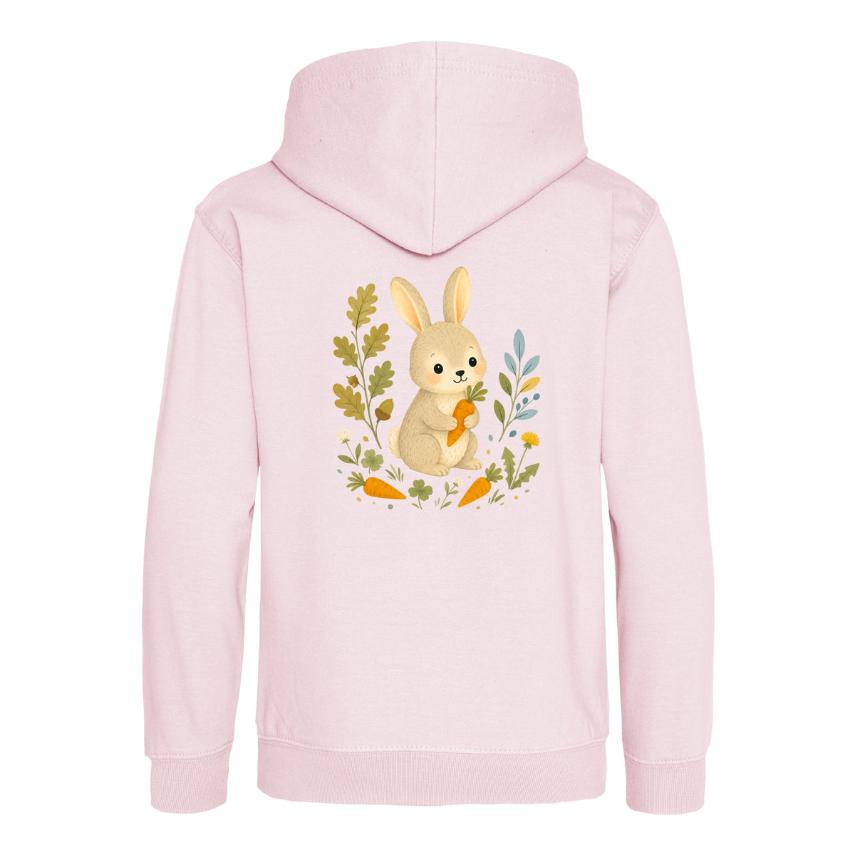 Rabbit's Carrot Patch Kids' Hoodie - Once Upon a Woodland Baby Pink colour variant image