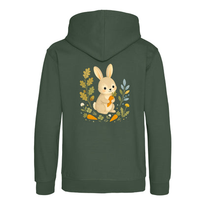 Rabbit's Carrot Patch Kids' Hoodie - Once Upon a Woodland Bottle Green colour variant image