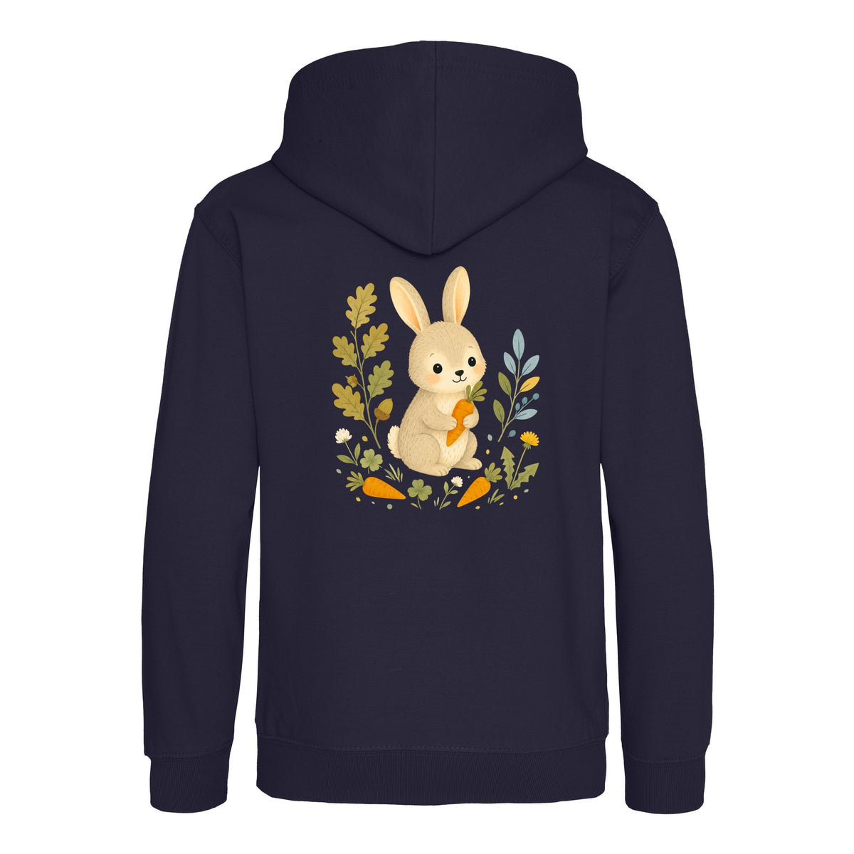 Rabbit's Carrot Patch Kids' Hoodie - Once Upon a Woodland French Navy colour variant image