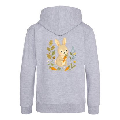 Rabbit's Carrot Patch Kids' Hoodie - Once Upon a Woodland Heather Grey colour variant image