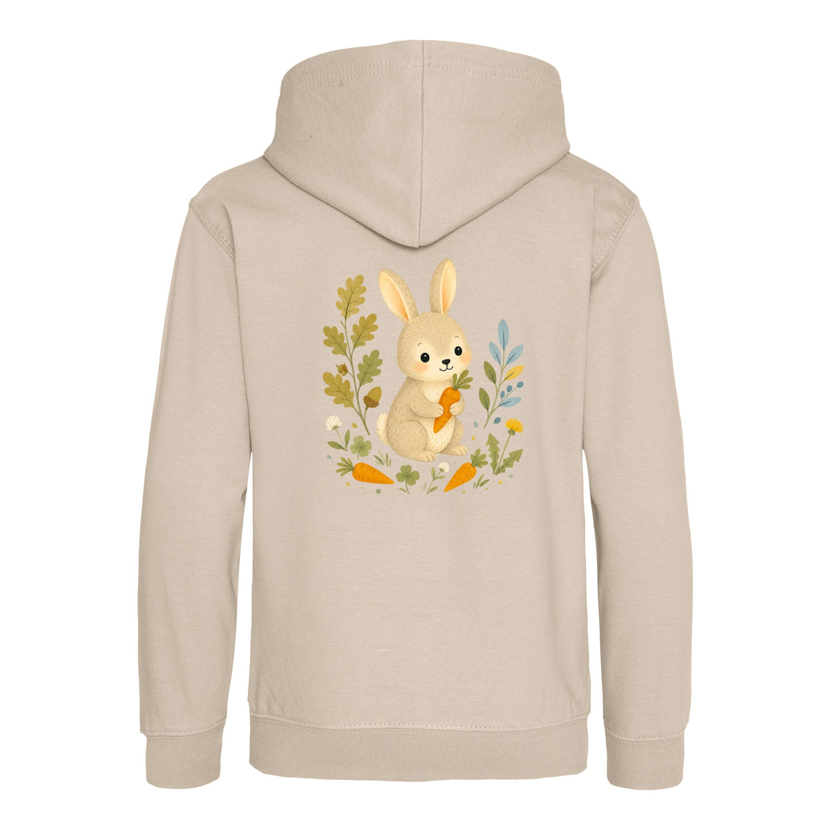 Rabbit's Carrot Patch Kids' Hoodie - Once Upon a Woodland Natural Stone colour variant image