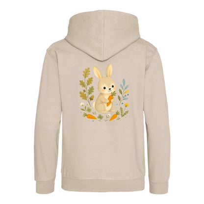 Rabbit's Carrot Patch Kids' Hoodie - Once Upon a Woodland Natural Stone colour variant image