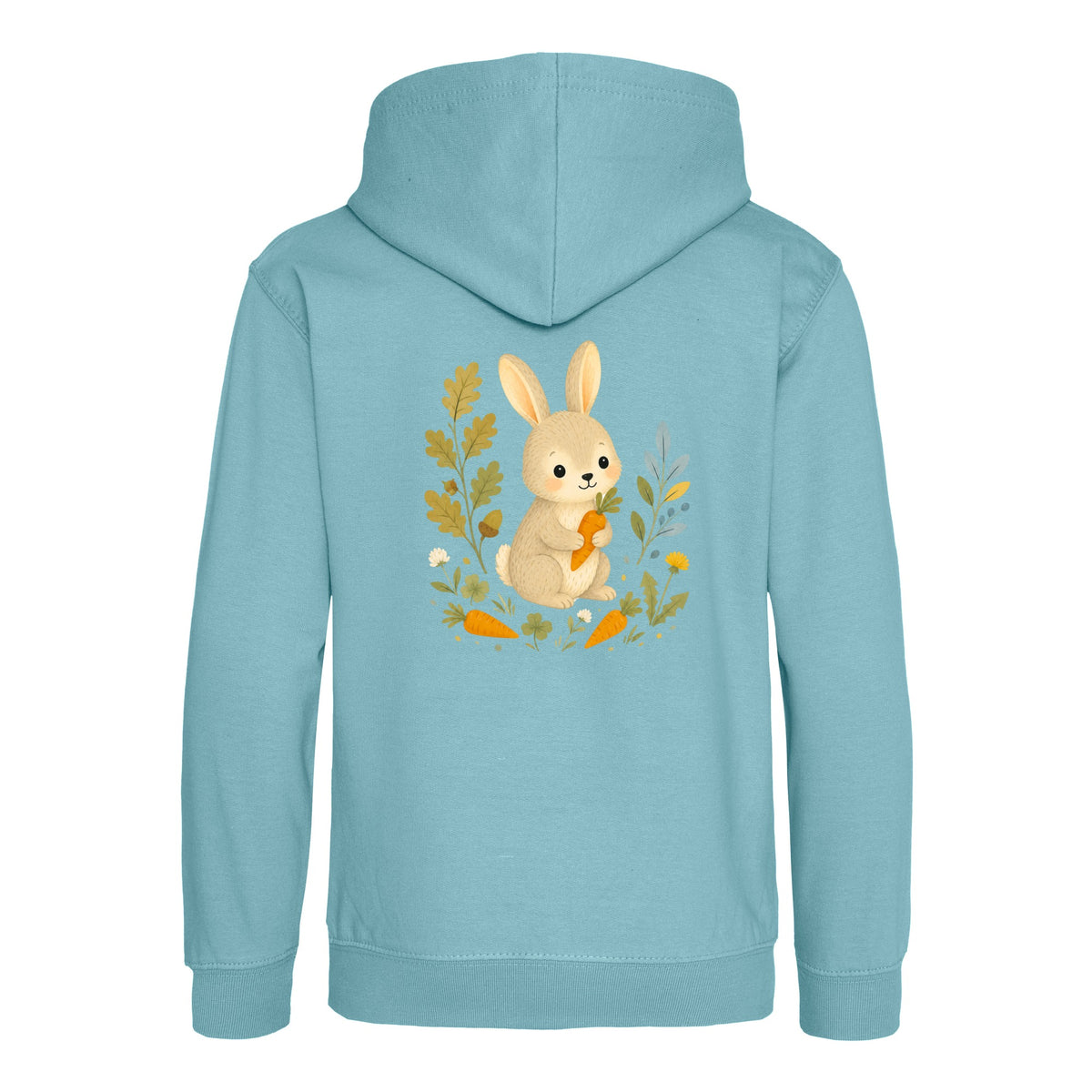 Rabbit's Carrot Patch Kids' Hoodie - Once Upon a Woodland Seafoam colour variant image