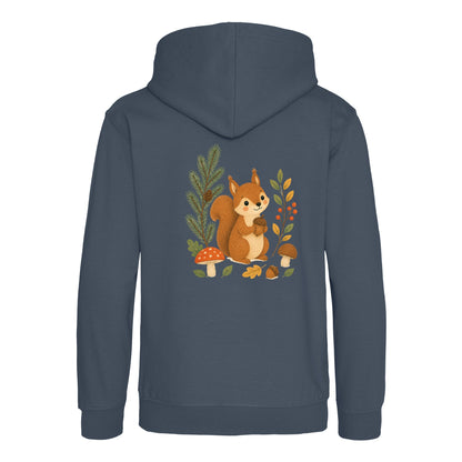 Squirrel's Autumn Store Kids' Hoodie - Once Upon a Woodland Airforce Blue colour variant image