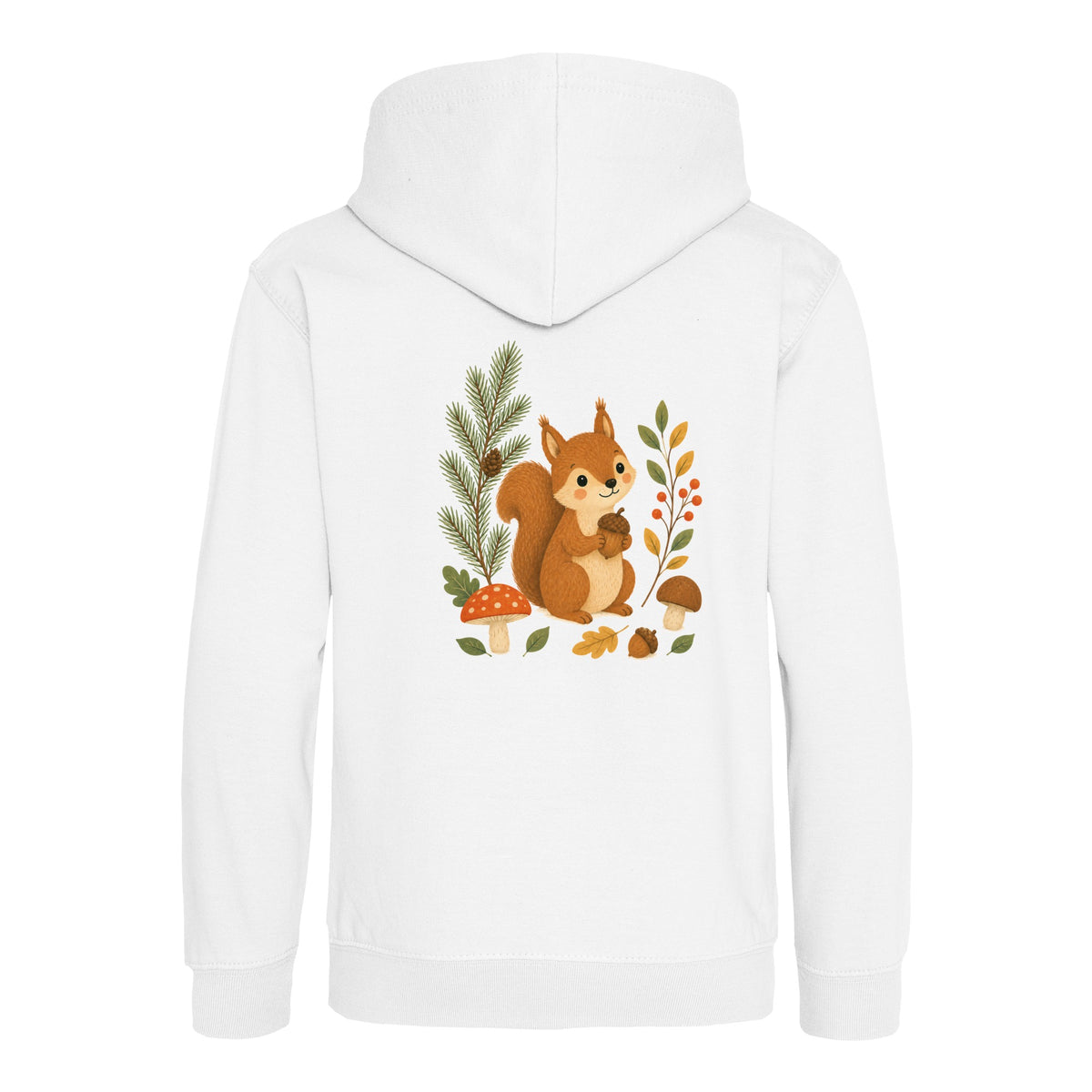Squirrel's Autumn Store Kids' Hoodie - Once Upon a Woodland Arctic White colour variant image