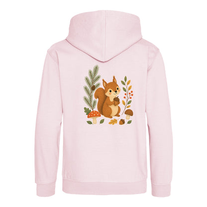 Squirrel's Autumn Store Kids' Hoodie - Once Upon a Woodland Baby Pink colour variant image