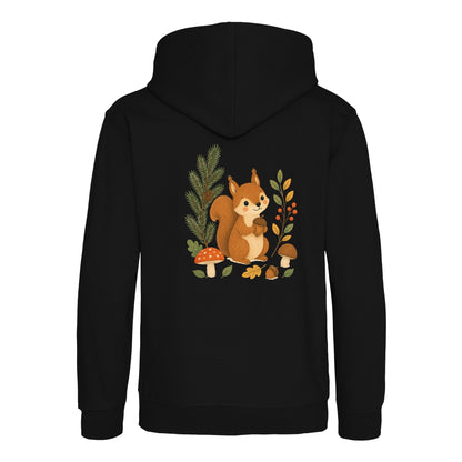 Squirrel's Autumn Store Kids' Hoodie - Once Upon a Woodland Deep Black colour variant image