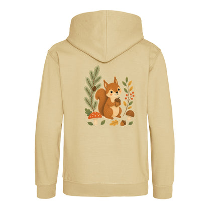 Squirrel's Autumn Store Kids' Hoodie - Once Upon a Woodland Desert Sand colour variant image
