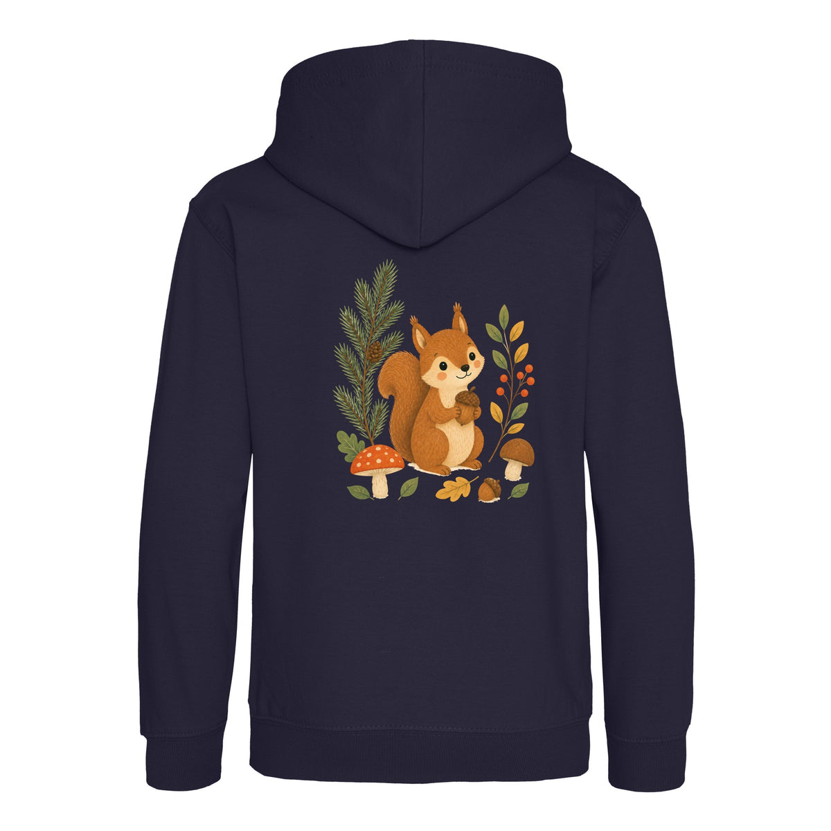 Squirrel's Autumn Store Kids' Hoodie - Once Upon a Woodland French Navy colour variant image