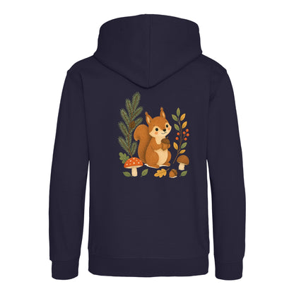 Squirrel's Autumn Store Kids' Hoodie - Once Upon a Woodland French Navy colour variant image