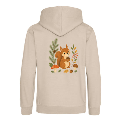 Squirrel's Autumn Store Kids' Hoodie - Once Upon a Woodland Natural Stone colour variant image