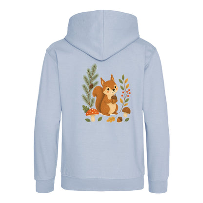 Squirrel's Autumn Store Kids' Hoodie - Once Upon a Woodland Sky Blue colour variant image