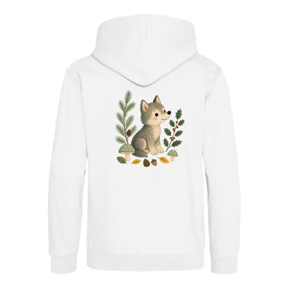 Wolf in the Winter Wood Kids' Hoodie - Once Upon a Woodland Arctic White colour variant image