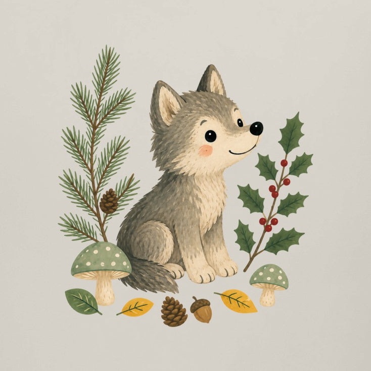 Wolf in the Winter Wood Kids' Hoodie - Once Upon a Woodland gallery image 2