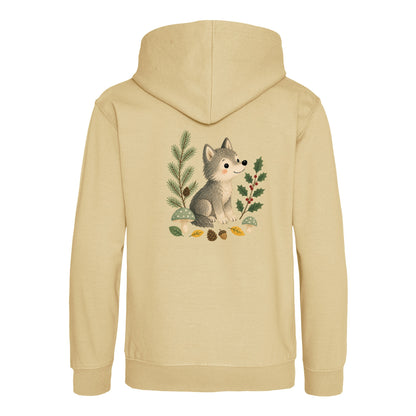 Wolf in the Winter Wood Kids' Hoodie - Once Upon a Woodland Desert Sand colour variant image