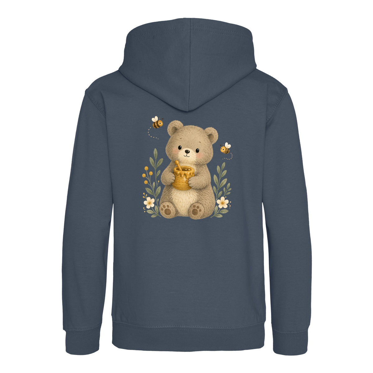 Bear and the Honey Bees Kids' Hoodie - Once Upon a Woodland Airforce Blue colour variant image