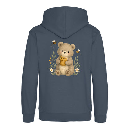 Bear and the Honey Bees Kids' Hoodie - Once Upon a Woodland Airforce Blue colour variant image