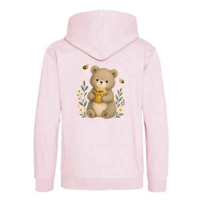Bear and the Honey Bees Kids' Hoodie - Once Upon a Woodland Baby Pink colour variant image