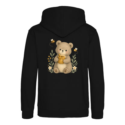 Bear and the Honey Bees Kids' Hoodie - Once Upon a Woodland Deep Black colour variant image