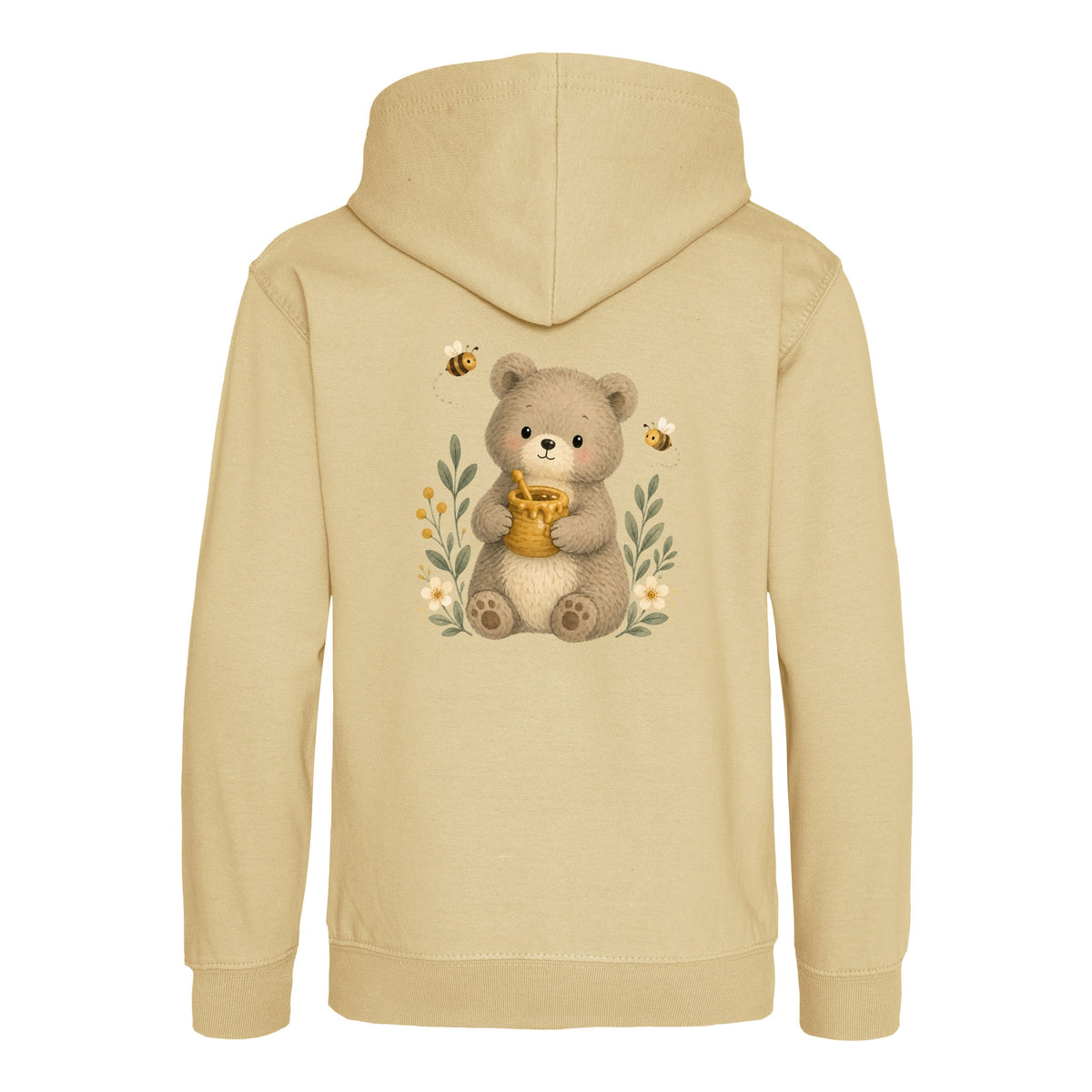 Bear and the Honey Bees Kids' Hoodie - Once Upon a Woodland Desert Sand colour variant image