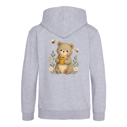 Bear and the Honey Bees Kids' Hoodie - Once Upon a Woodland Heather Grey colour variant image